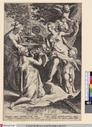Nymphen und Satyrn bringen der Venus Blumen, Früchte und Trauben