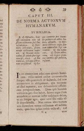 Caput III. De norma actionum humanarum.