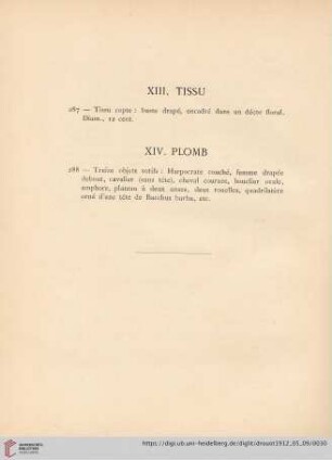 XIV. Plomb (Nr. 288)