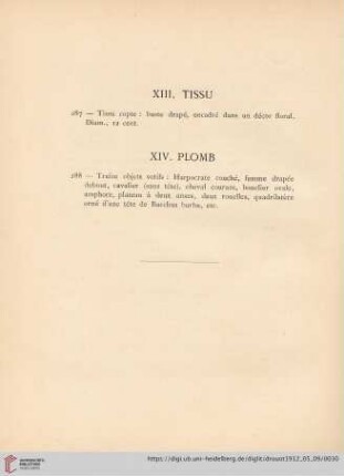 XIV. Plomb (Nr. 288)