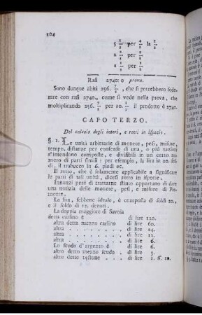 Capo Terzo. Del Calcolo degli Interi, e Rotti in ispecie.