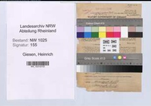Entnazifizierung Heinrich Giesen , geb. 26.12.1882 (Stadtsekretaer)