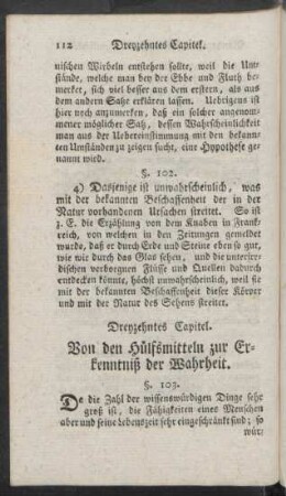 Dreyzehntes Capitel. Von den Hülfsmitteln zur Erkenntniß der Wahrheit