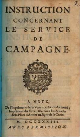 Instruction concernant le Service de Campagne