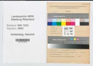 Entnazifizierung Heinrich Achterberg , geb. 09.04.1906 (Kaufmann)