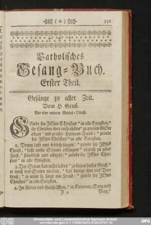 Catholisches Gesang-Buch.
