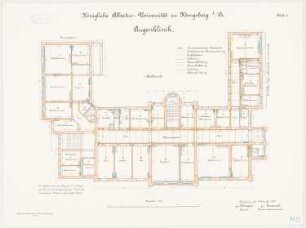 Augenklinik der Albertus-Universität Königsberg: Grundriss 1. OG 1:100