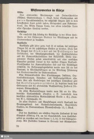 Wissenswertes in Kürze