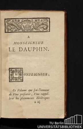 A Monseigneur Le Dauphin.