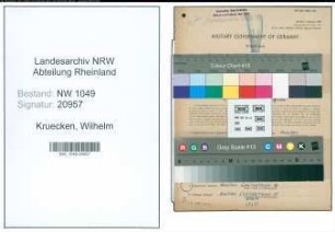 Entnazifizierung Wilhelm Kruecken , geb. 23.05.1886 (Bahnbeamter)