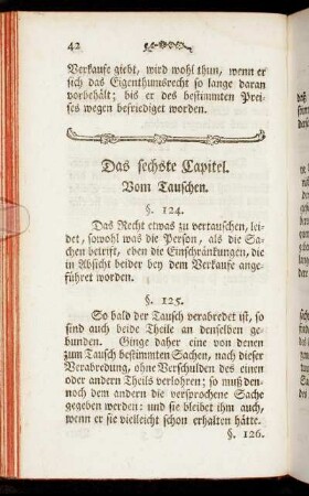 Das sechste Capitel. Vom Tauschen.