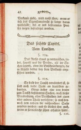 Das sechste Capitel. Vom Tauschen.
