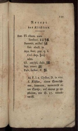 Recept des Klistiers