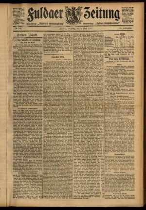 Erste Ausgabe vom Samstag, den 04. Mai 1907.