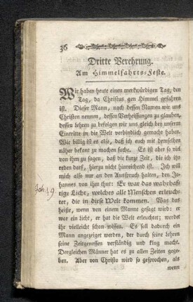 Dritte Verehrung. Am Himmelfahrts-Feste.