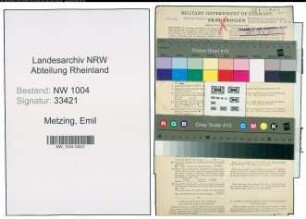 Entnazifizierung Emil Metzing , geb. 27.04.1904 (Postbeamter)