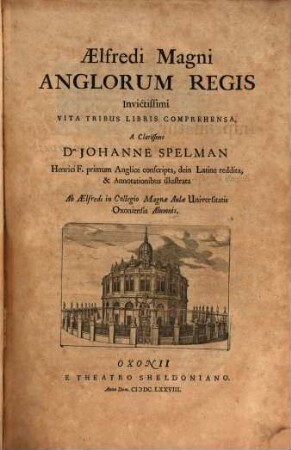 Ælfredi Magni Anglorum Regis Invictissimi Vita Tribus Libris Comprehensa