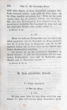 B. Vom ordentlichen Processe.