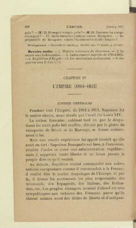 L'Empire (1804 - 1815)