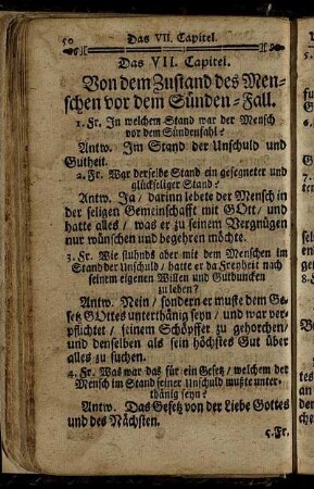 Das VII. Capitel. Von dem Zustand des Menschen vor dem Sünden-Fall.