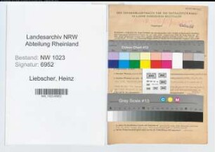 Entnazifizierung Heinz Liebscher , geb. 31.08.1909 (Schriftleiter)