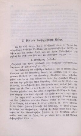 2. Bis zum dreißigjährigen Kriege.