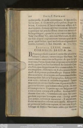 Epistola LXXIII. Venetias. Cornelio Bredae Suo.