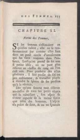 Chapitre XI. Vertus des Femmes