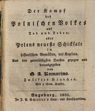 Der Kampf des Polnischen Volkes auf Tod und Leben : in historischen Gemälden, 12