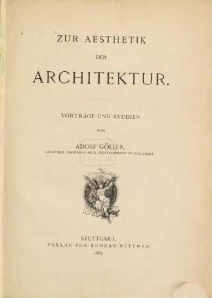 Zur Ästhetik der Architektur : Vorträge und Studien