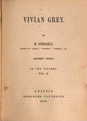 Vivian Grey, 2