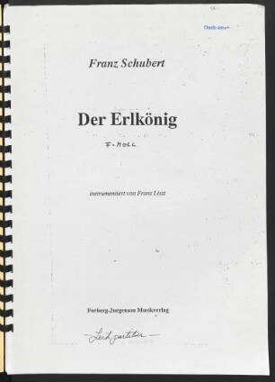 Der Erlkönig : [f-Moll]