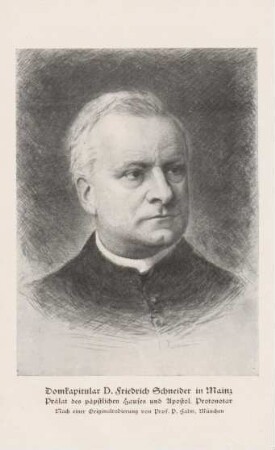 Radierung Domkapitular D. Friedrich Schneider, Mainz