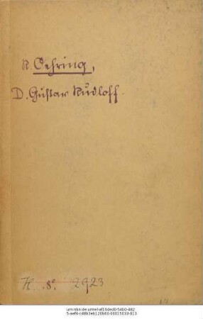 D. Gustav Rudloff : eine Lebensskizze ; mit Rudloffs Bildn.