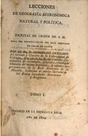 Lecciones de geografia astronomica natural y politica, 1