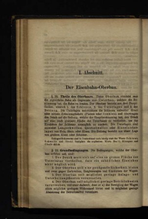 I. Abschnitt. Der Eisenbahn-Oberbau.