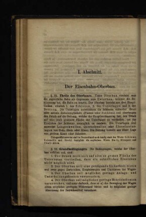 I. Abschnitt. Der Eisenbahn-Oberbau.