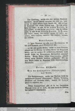 Dritter Abschnitt. Von der Conjugation (abänderung) des Verbi.