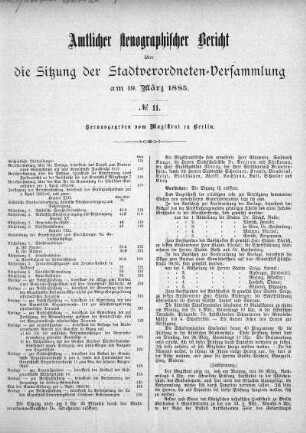 No. 11, 19. März 1885