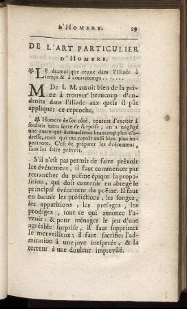 De L'Art Particulier D'Homere