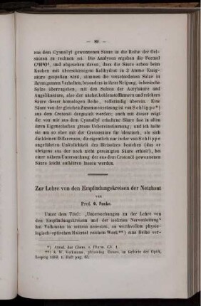 Zur Lehre von den Empfindungskreisen der Netzhaut.