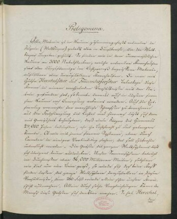 1. Vorlesung (3. November 1827)