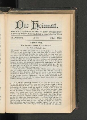 Charles Roß. Ein holsteinisches Künstlerleben.