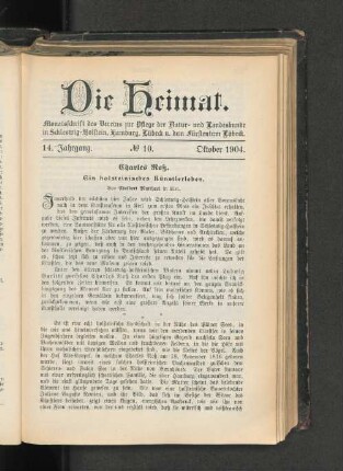 Charles Roß. Ein holsteinisches Künstlerleben.