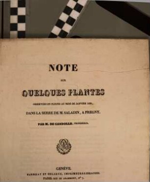 Note sur quelques plantes, observées en fleurs au mois de Janv. 1828
