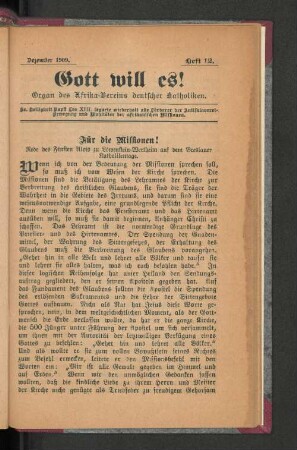 Dezember 1909. Heft 12.