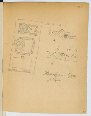 Haustür, Hildesheim: Ansicht, Details (aus: Skizzen- und Fotoalbum 20)
