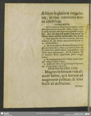 Demonstratio LVIII. Magnes in ferrum vim aliunde habet, qua ferrum ad magnetem pellitur, & hinc facile ea destruitur