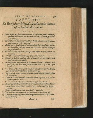 Caput XIII. De Exceptione doli mali, simulationis, Metus, & in factum ob errorem.