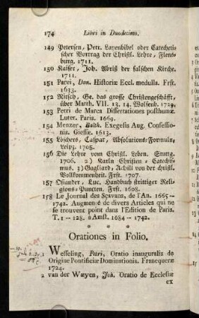 174-176, Orationes in Folio.